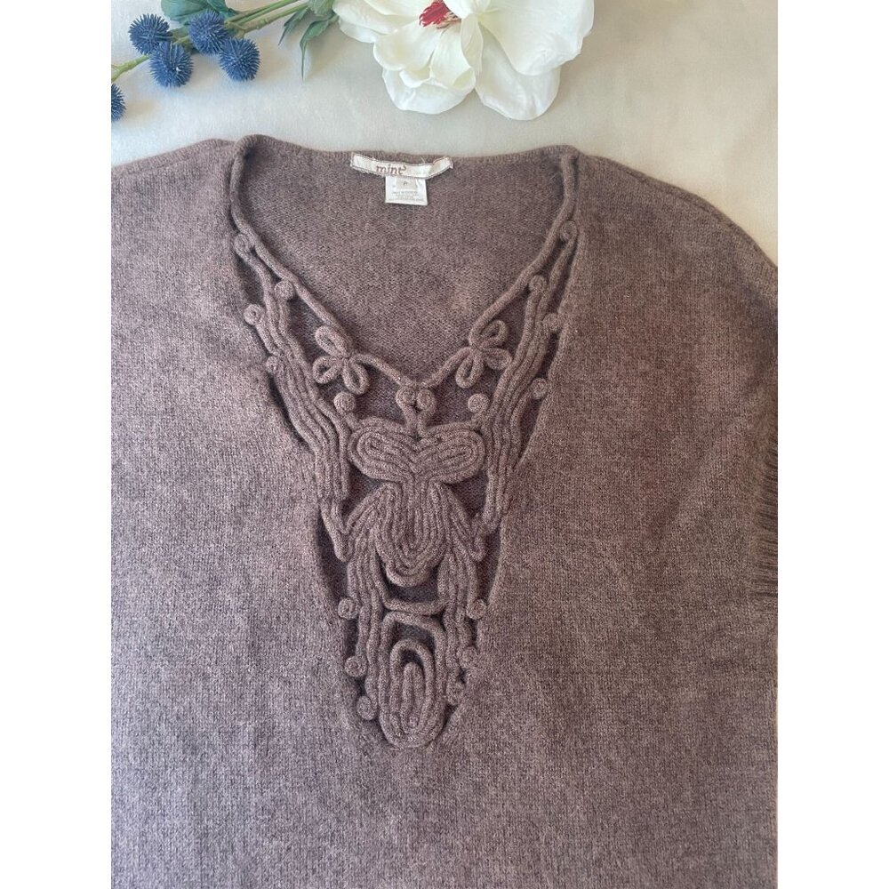 Rare Mint Women Wool Cashmere Knit Sweater Top Details & Ribbed Hem Y2K - Picture 8 of 13